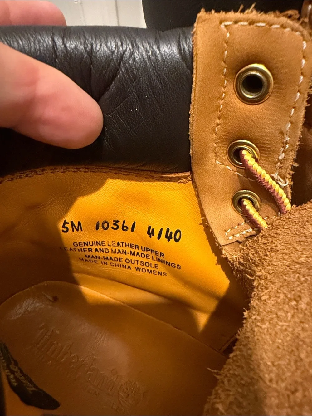 Timberland Wheat Nubuck Boots with Black Collar size 5M